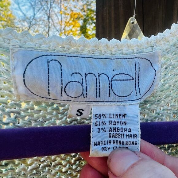 Nannelle vintage sweater (rayon, angora rabbit fur, linen) SZ S - Picture 2 of 6